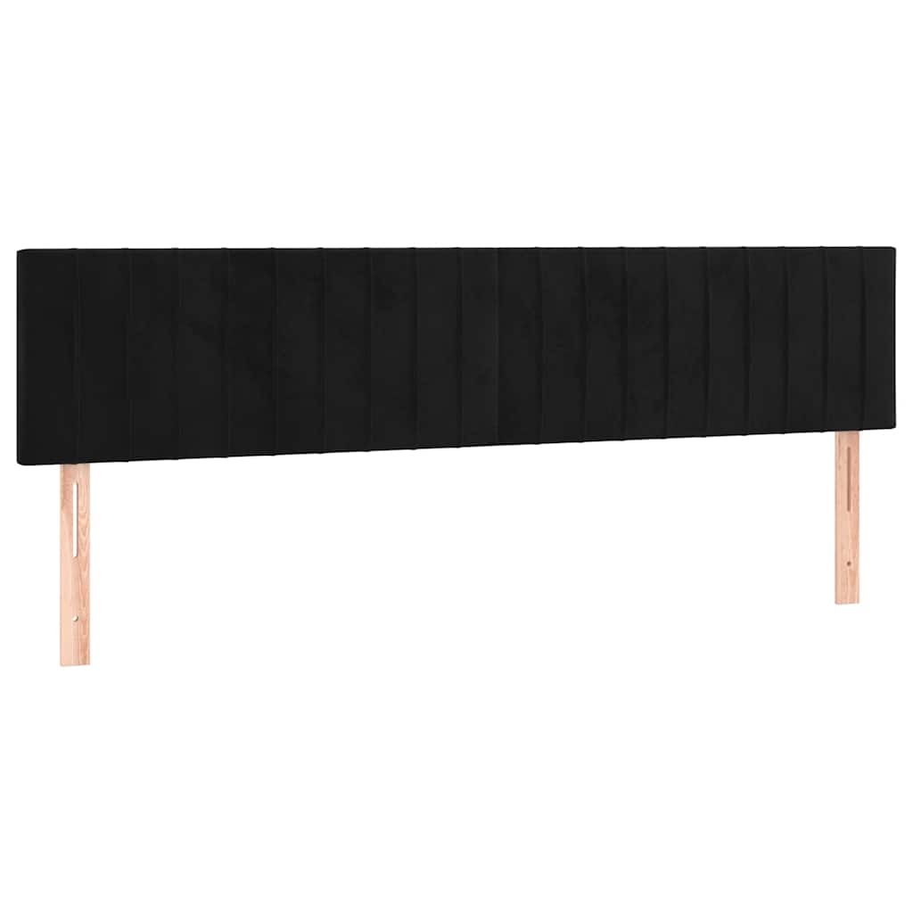vidaXL Κρεβάτι Boxspring με Στρώμα & LED Μαύρο 200x200 εκ. Βελούδινο
