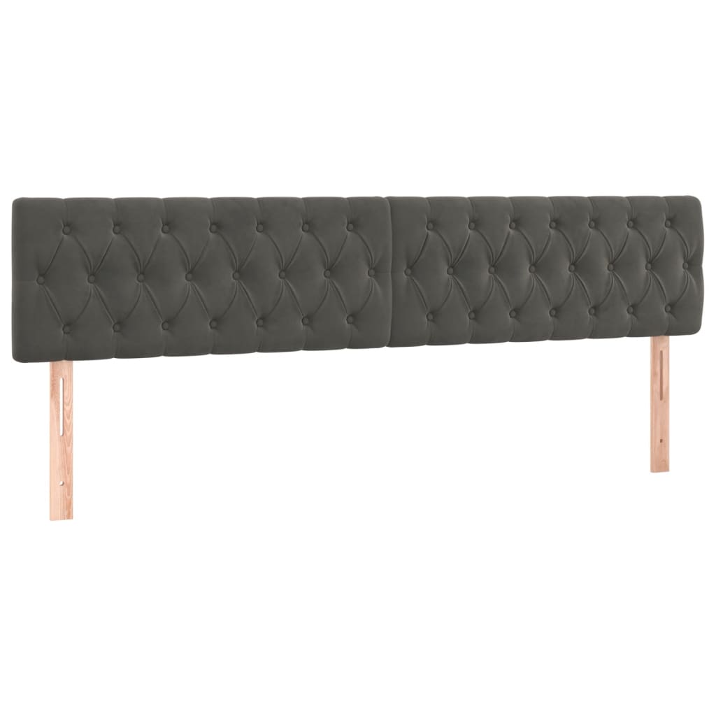 vidaXL Κρεβάτι Boxspring με Στρώμα & LED Σκ. Γκρι 180x200εκ. Βελούδινο