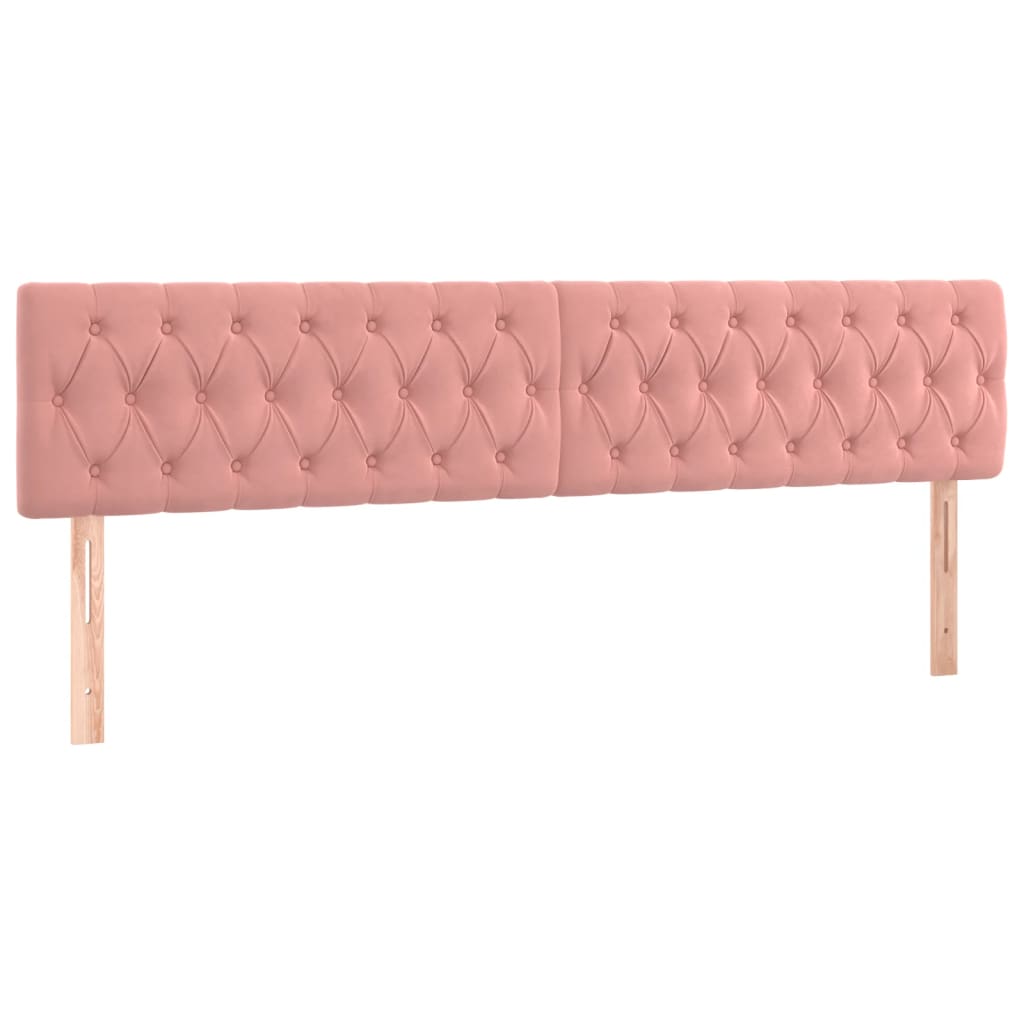 vidaXL Κρεβάτι Boxspring με Στρώμα & LED Ροζ 180x200 εκ. Βελούδινο
