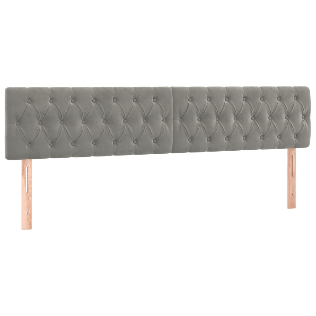 vidaXL Κρεβάτι Boxspring με Στρώμα & LED Αν.Γκρι 200x200 εκ. Βελούδινο