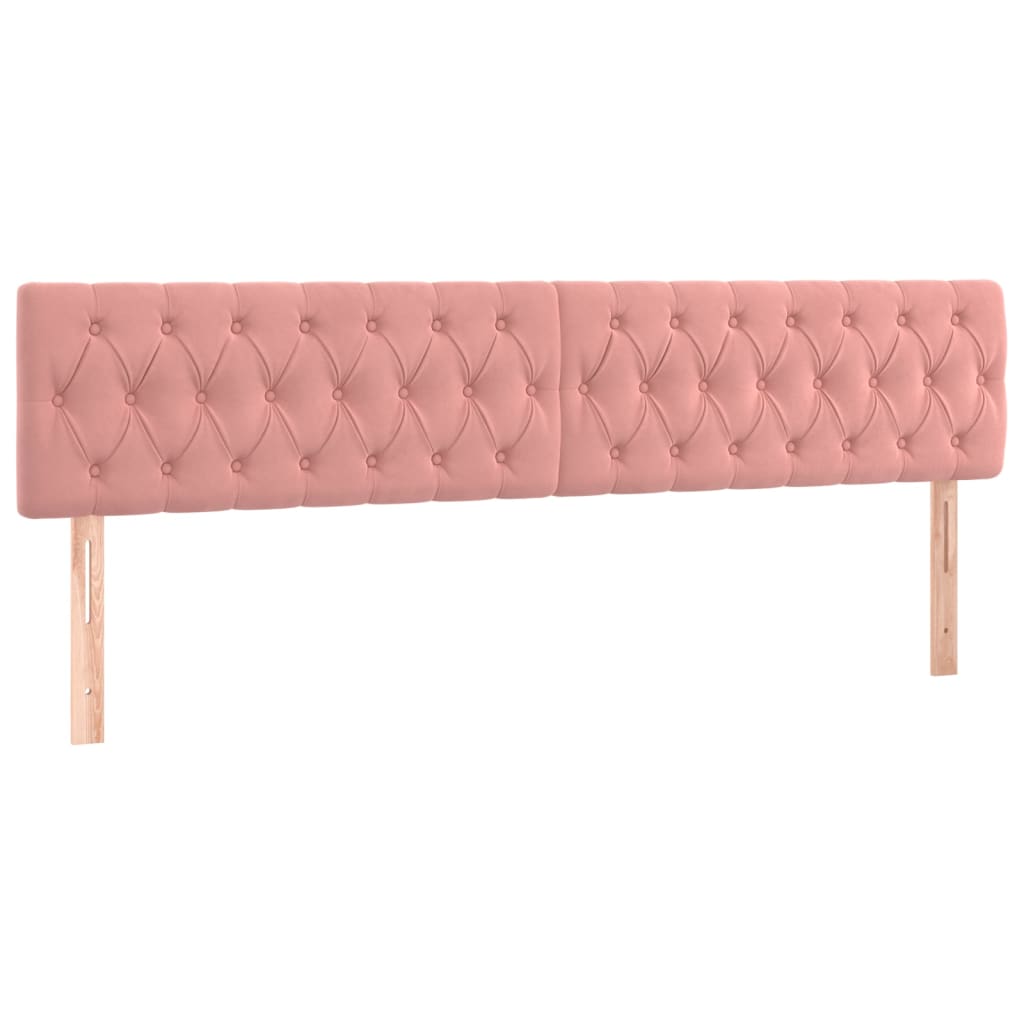 vidaXL Κρεβάτι Boxspring με Στρώμα & LED Ροζ 200x200 εκ. Βελούδινο