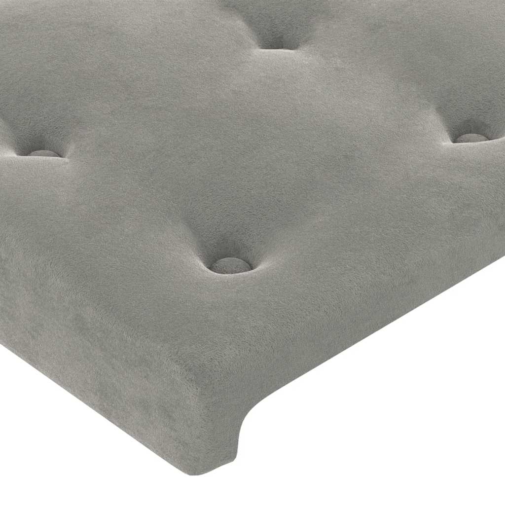 vidaXL Κρεβάτι Boxspring με Στρώμα & LED Αν.Γκρι 80x200 εκ. Βελούδινο