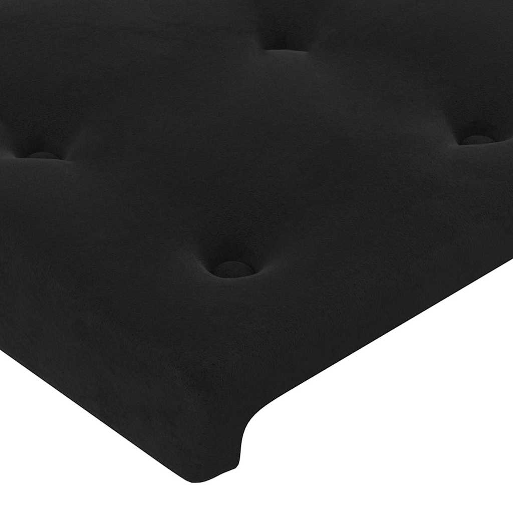 vidaXL Κρεβάτι Boxspring με Στρώμα & LED Μαύρο 80x200 εκ. Βελούδινο