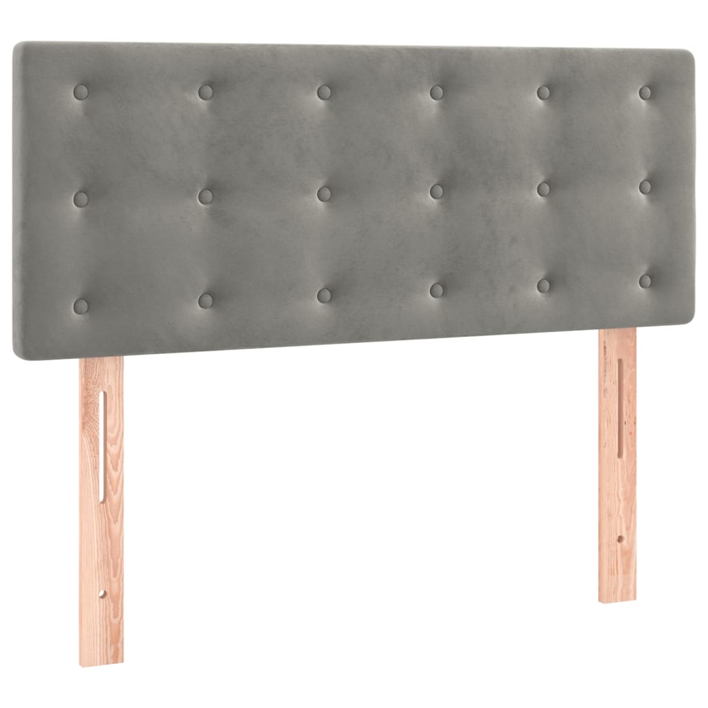 vidaXL Κρεβάτι Boxspring με Στρώμα & LED Αν.Γκρι 120x200 εκ. Βελούδινο