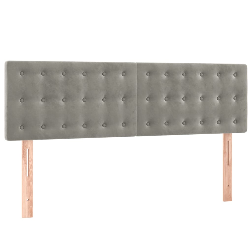 vidaXL Κρεβάτι Boxspring με Στρώμα & LED Αν.Γκρι 140x200 εκ. Βελούδινο