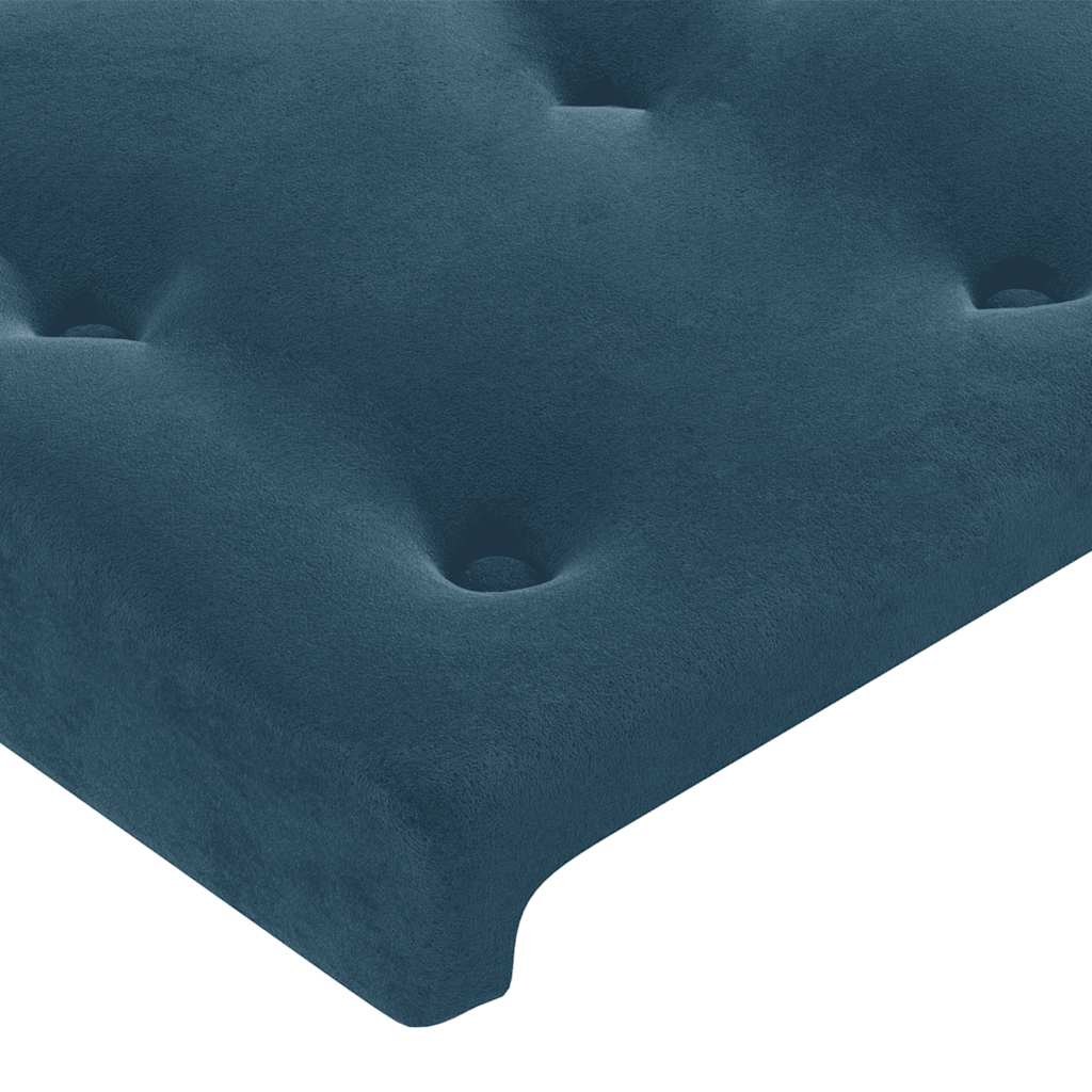 vidaXL Κρεβάτι Boxspring με Στρώμα & LED Σκ. Μπλε 180x200εκ. Βελούδινο
