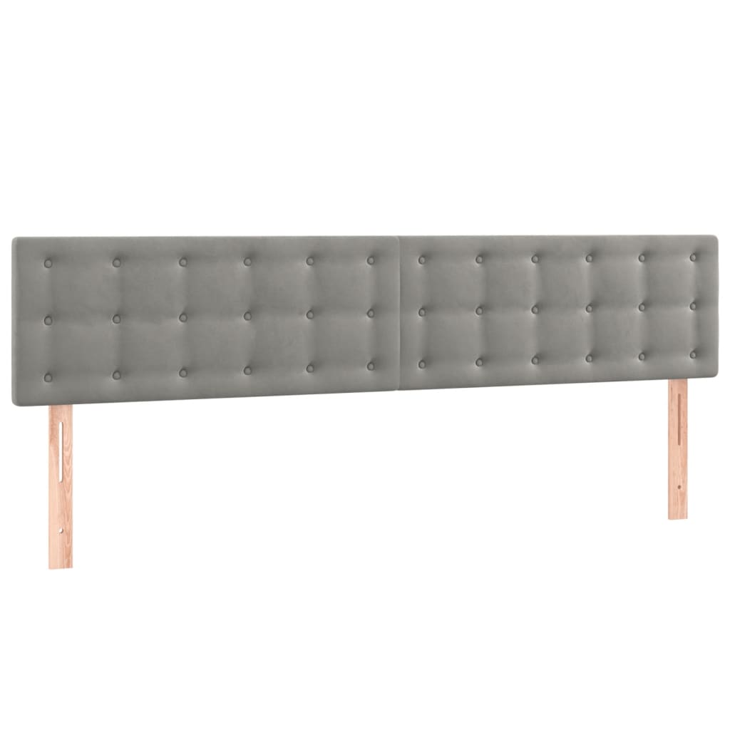 vidaXL Κρεβάτι Boxspring με Στρώμα & LED Αν.Γκρι 200x200 εκ. Βελούδινο