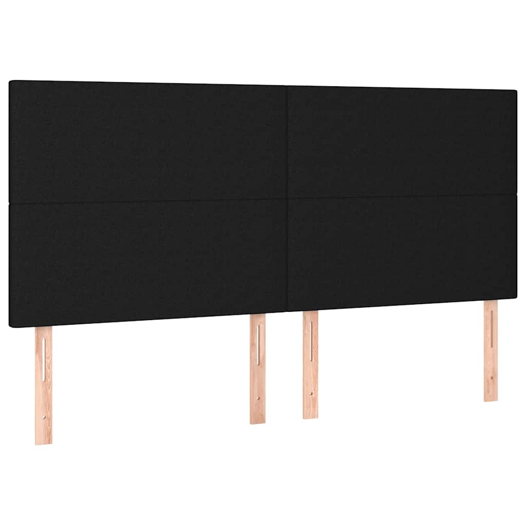 vidaXL Κρεβάτι Boxspring με Στρώμα & LED Μαύρο 160x200 εκ. Υφασμάτινο