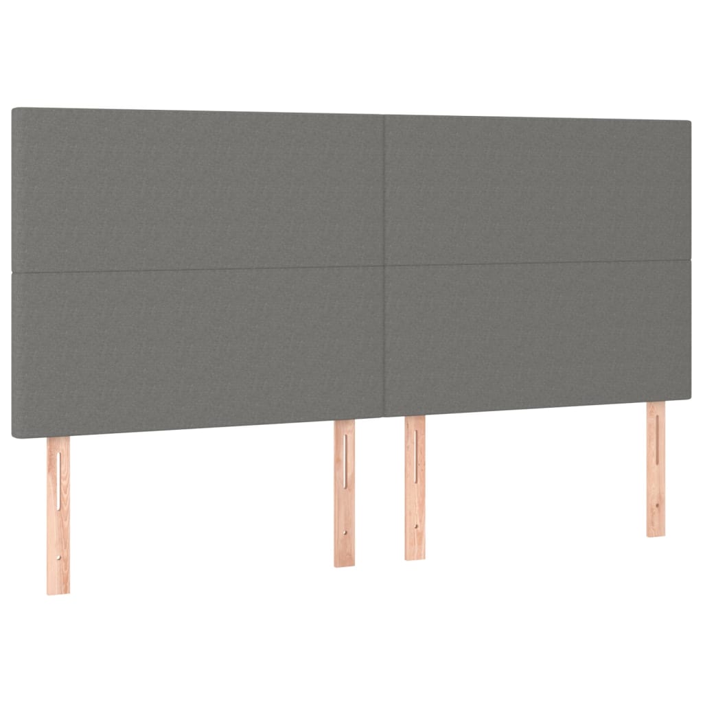 vidaXL Κρεβάτι Boxspring με Στρώμα & LED Σκ.Γκρι 180x200 εκ Υφασμάτινο
