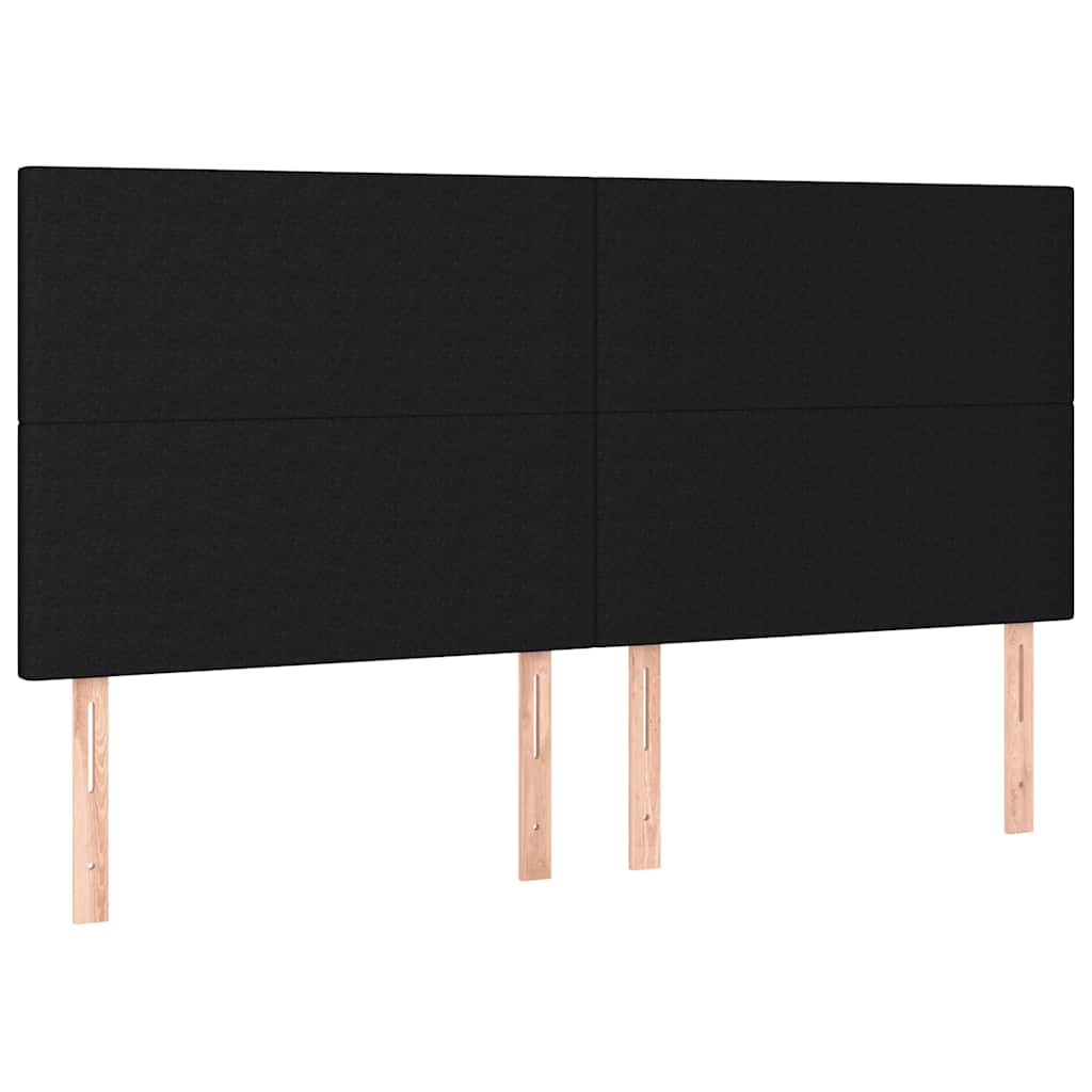 vidaXL Κρεβάτι Boxspring με Στρώμα & LED Μαύρο 180x200 εκ. Υφασμάτινο