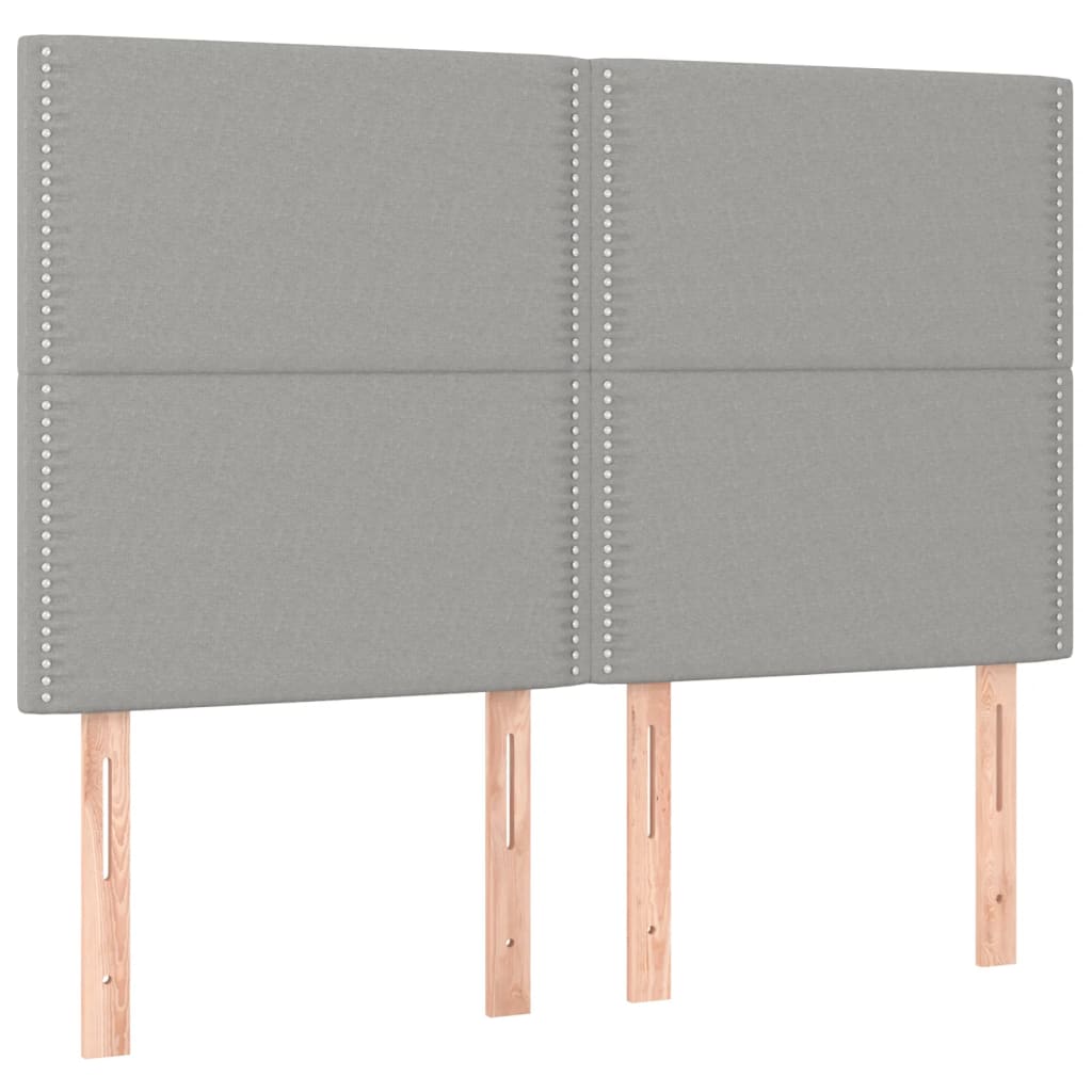 vidaXL Κρεβάτι Boxspring με Στρώμα & LED Αν.Γκρι 140x190εκ. Υφασμάτινο