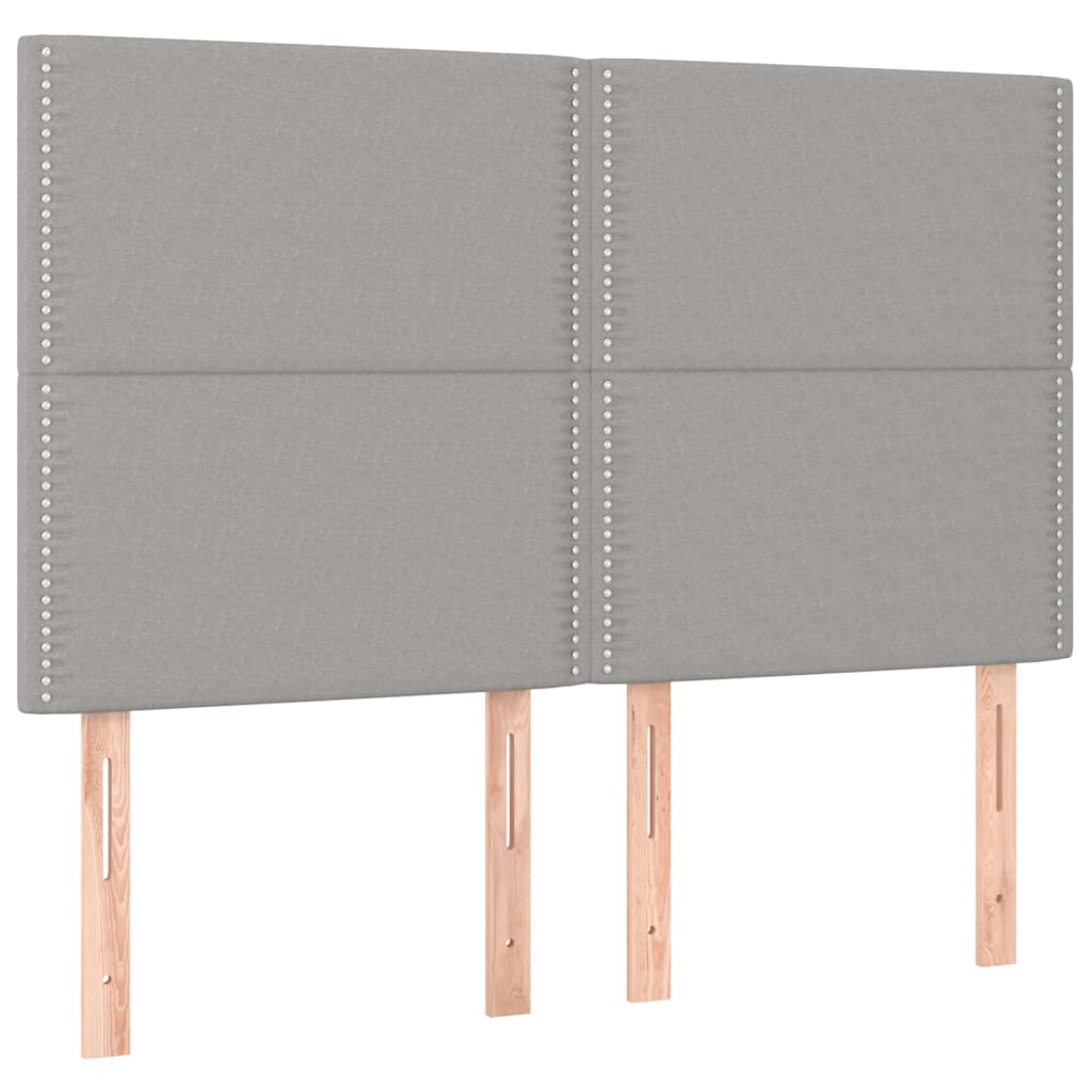 vidaXL Κρεβάτι Boxspring με Στρώμα & LED Αν.Γκρι 140x200εκ. Υφασμάτινο