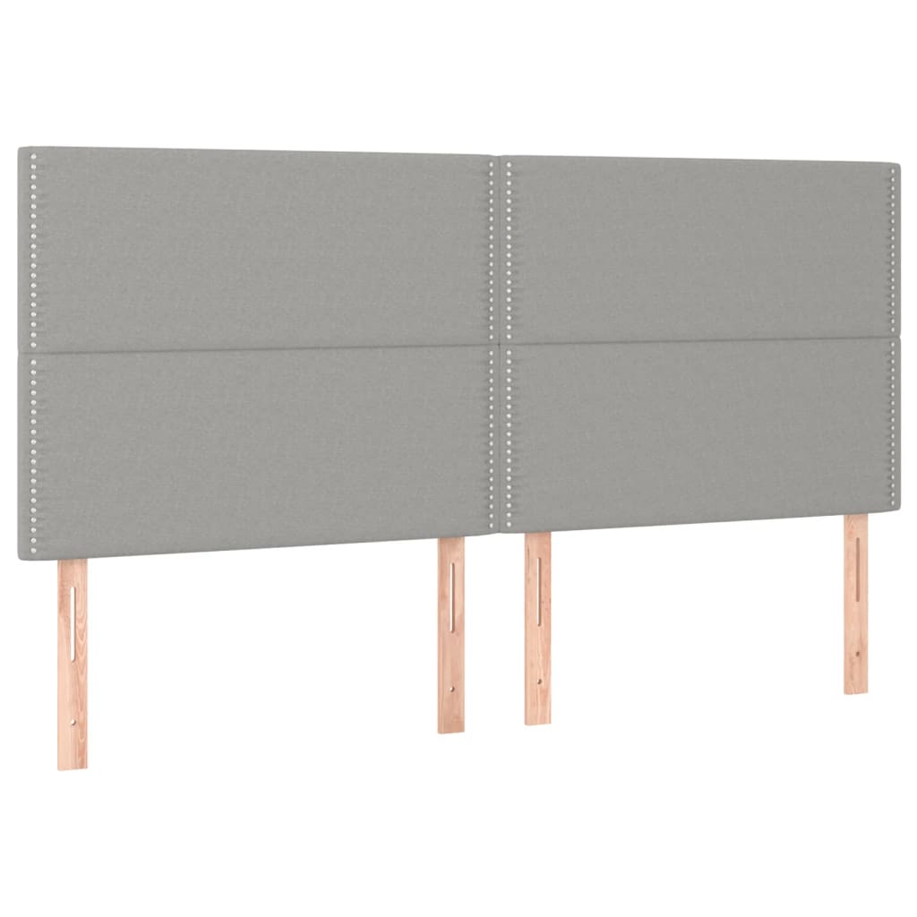 vidaXL Κρεβάτι Boxspring με Στρώμα & LED Αν.Γκρι 180x200εκ. Υφασμάτινο