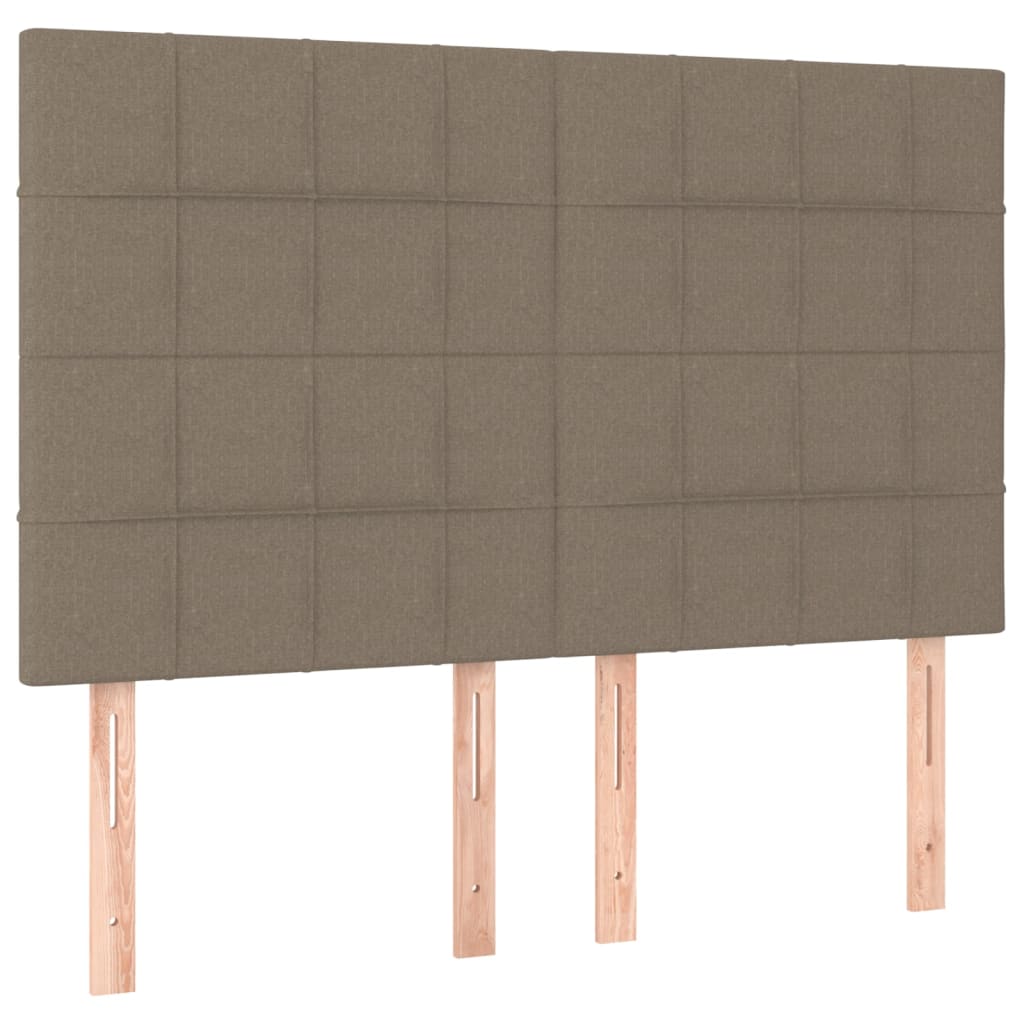 vidaXL Κρεβάτι Boxspring με Στρώμα & LED Taupe 140x190 εκ. Υφασμάτινο