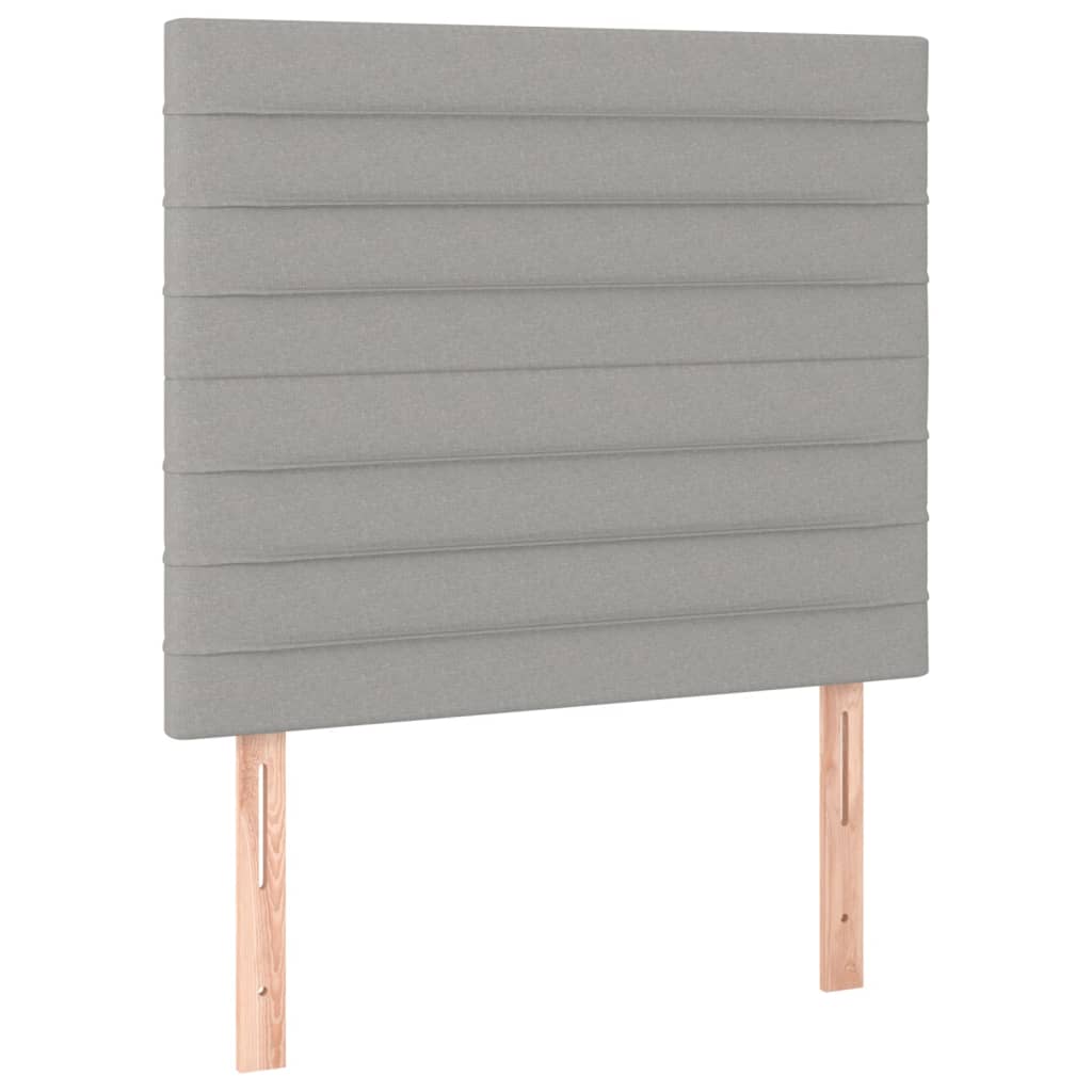 vidaXL Κρεβάτι Boxspring με Στρώμα & LED Αν.Γκρι 80x200 εκ. Υφασμάτινο