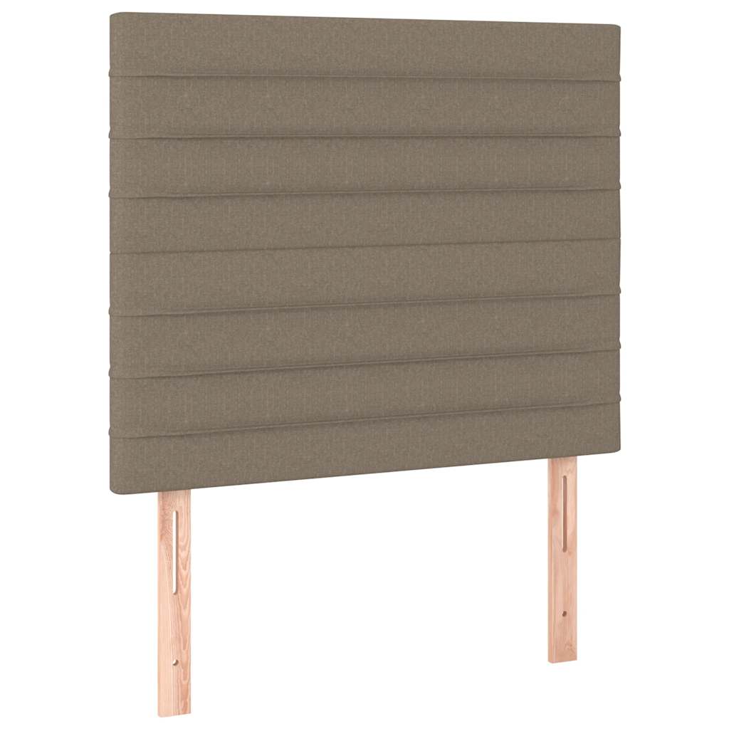 vidaXL Κρεβάτι Boxspring με Στρώμα & LED Taupe 90x190 εκ. Υφασμάτινο