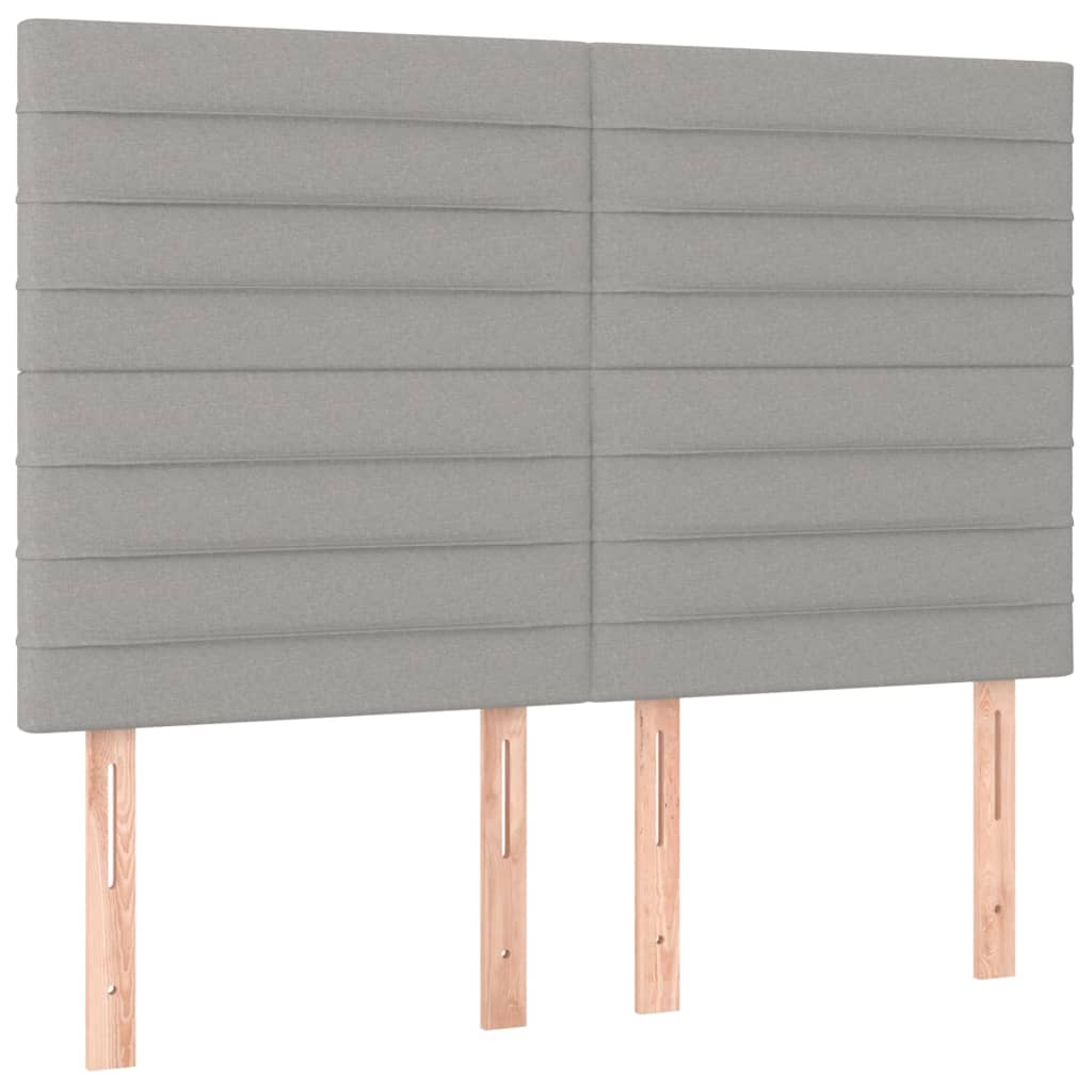 vidaXL Κρεβάτι Boxspring με Στρώμα & LED Αν.Γκρι 140x190εκ. Υφασμάτινο