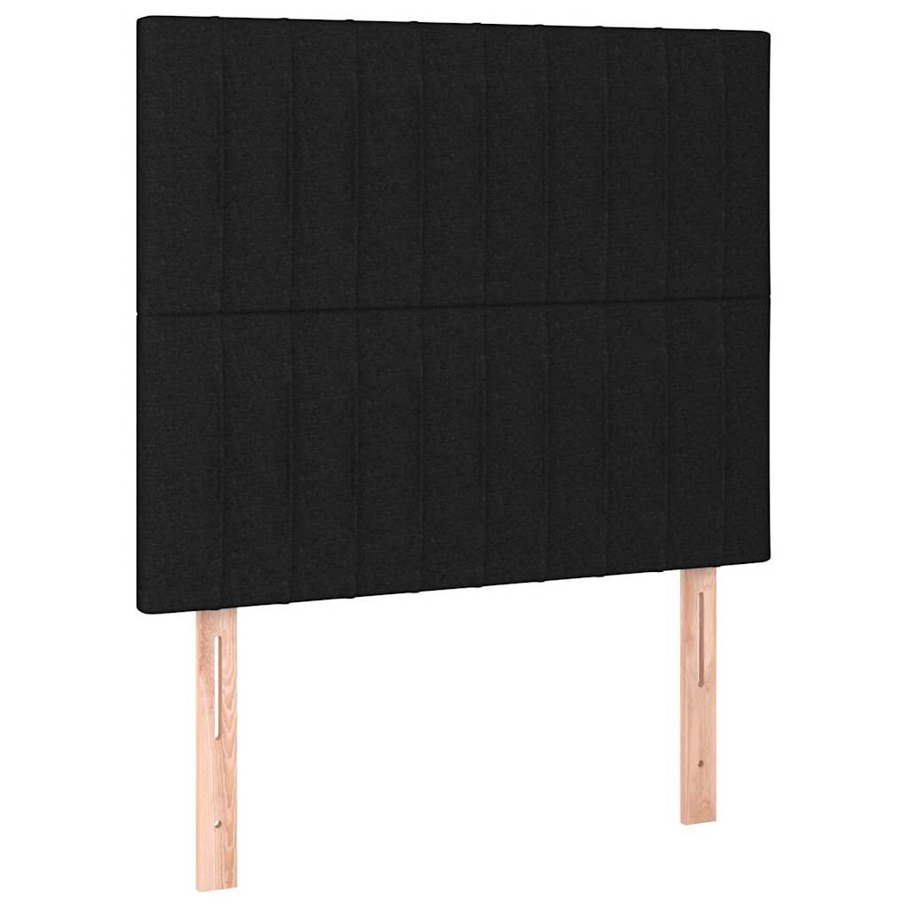 vidaXL Κρεβάτι Boxspring με Στρώμα & LED Μαύρο 120x200 εκ. Υφασμάτινο