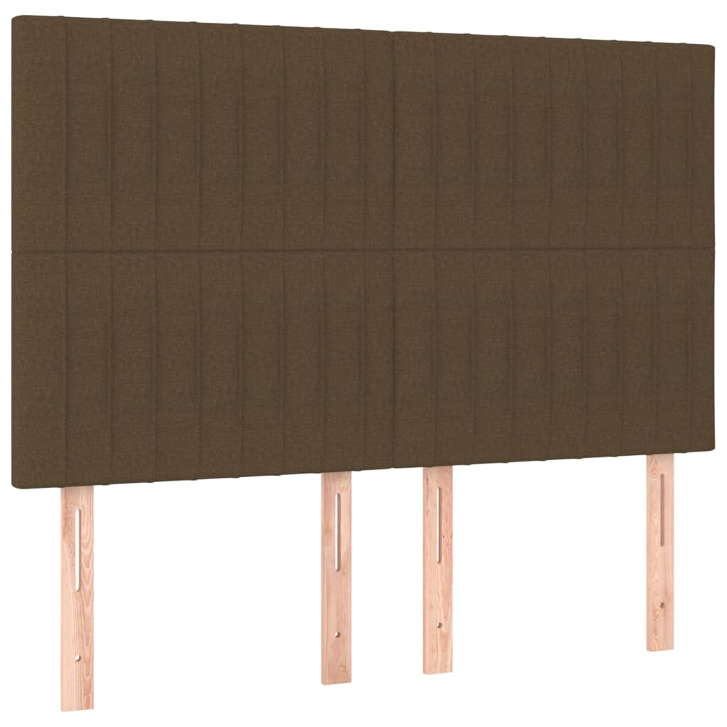 vidaXL Κρεβάτι Boxspring με Στρώμα & LED Σκ.Καφέ 140x200 εκ Υφασμάτινο
