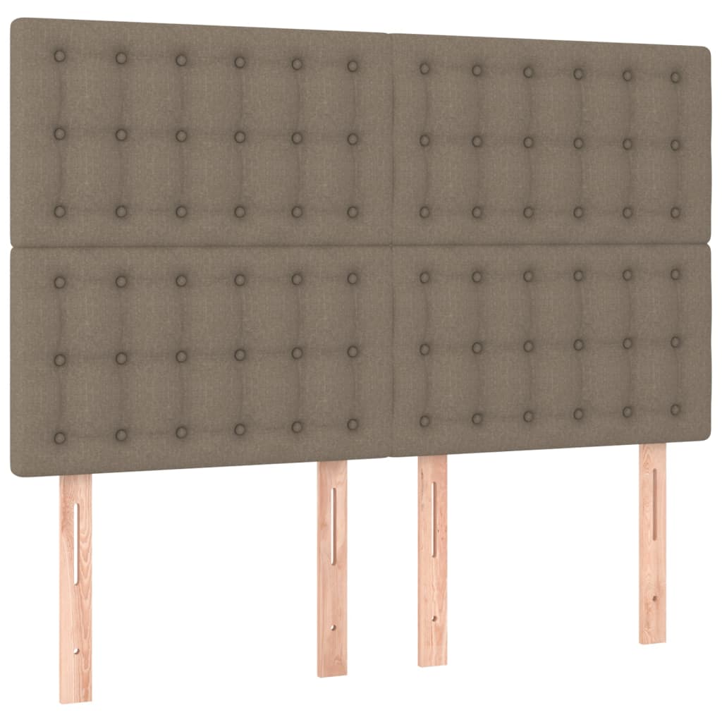 vidaXL Κρεβάτι Boxspring με Στρώμα & LED Taupe 140x190 εκ. Υφασμάτινο
