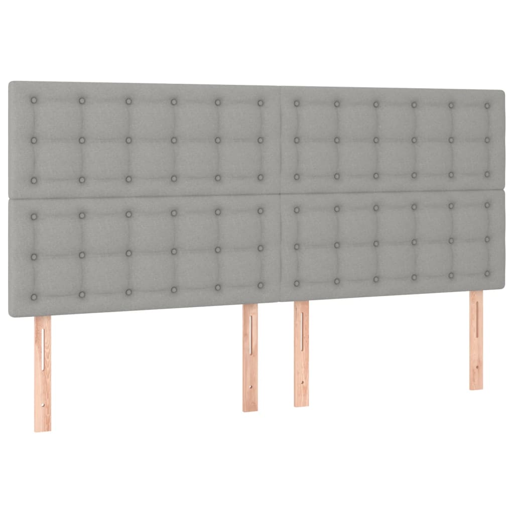vidaXL Κρεβάτι Boxspring με Στρώμα & LED Αν.Γκρι 160x200εκ. Υφασμάτινο