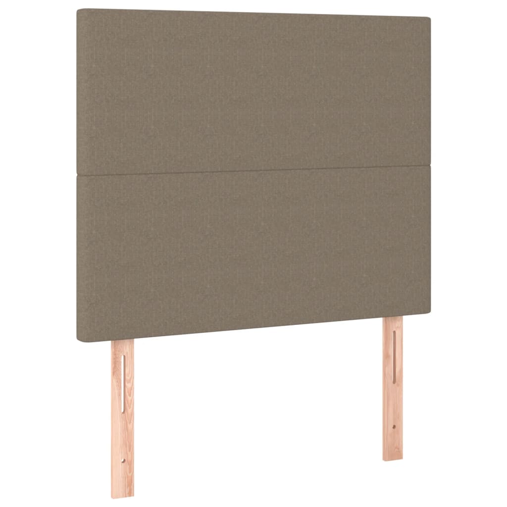 vidaXL Κρεβάτι Boxspring με Στρώμα & LED Taupe 80x200 εκ. Υφασμάτινο