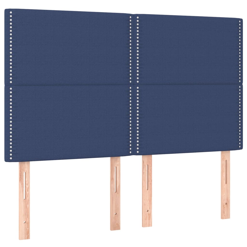 vidaXL Κρεβάτι Boxspring με Στρώμα & LED Μπλε 140x200 εκ. Υφασμάτινο