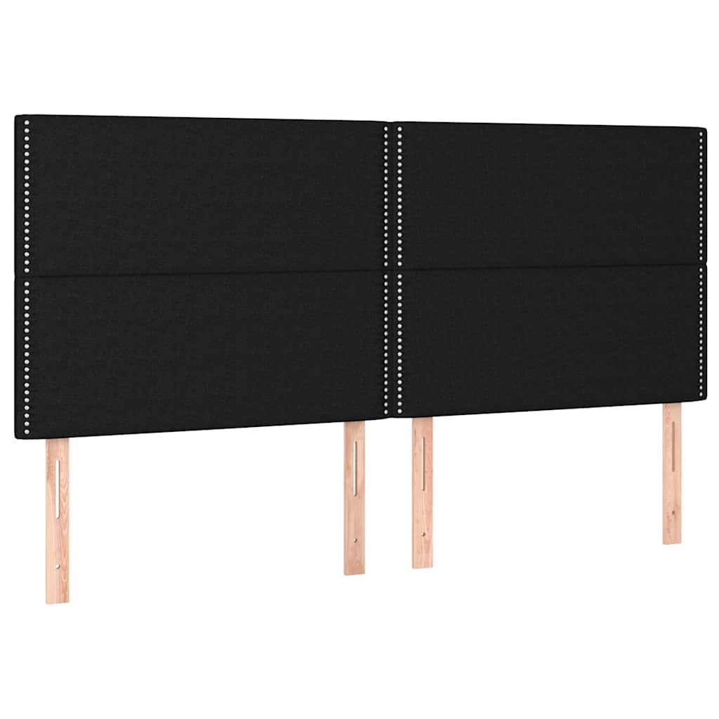 vidaXL Κρεβάτι Boxspring με Στρώμα & LED Μαύρο 160x200 εκ. Υφασμάτινο