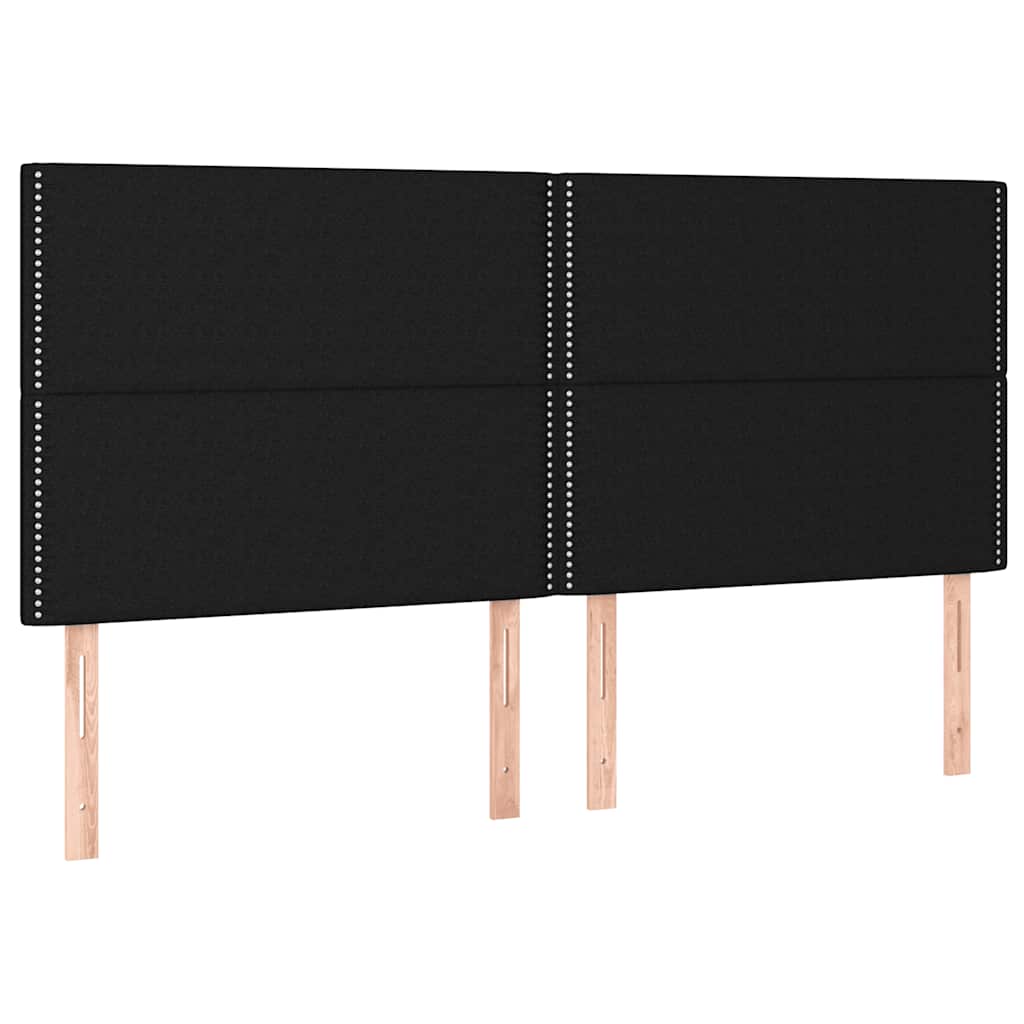 vidaXL Κρεβάτι Boxspring με Στρώμα & LED Μαύρο 180x200 εκ. Υφασμάτινο