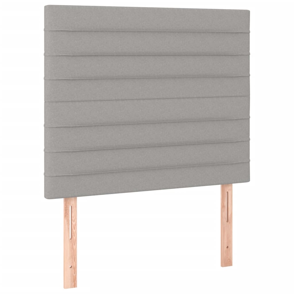 vidaXL Κρεβάτι Boxspring με Στρώμα & LED Αν.Γκρι 80x200 εκ. Υφασμάτινο