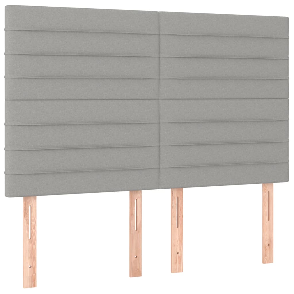 vidaXL Κρεβάτι Boxspring με Στρώμα & LED Αν.Γκρι 140x190εκ. Υφασμάτινο