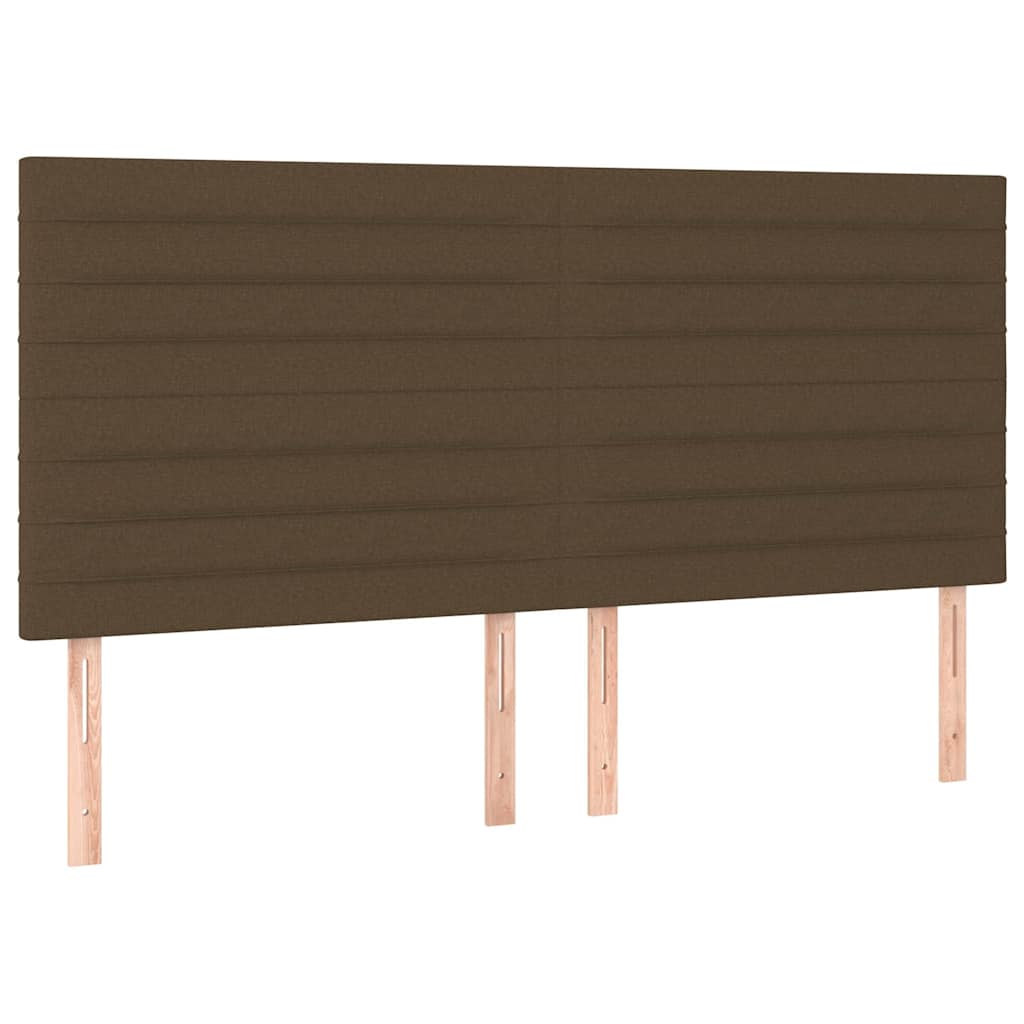 vidaXL Κρεβάτι Boxspring με Στρώμα & LED Σκ.Καφέ 180x200εκ. Υφασμάτινο