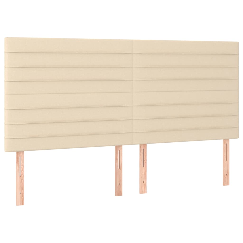 vidaXL Κρεβάτι Boxspring με Στρώμα & LED Κρεμ 200x200 εκ. Υφασμάτινο