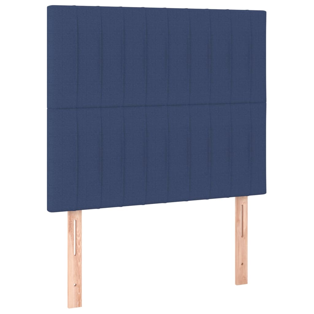 vidaXL Κρεβάτι Boxspring με Στρώμα & LED Μπλε 90x190 εκ. Υφασμάτινο