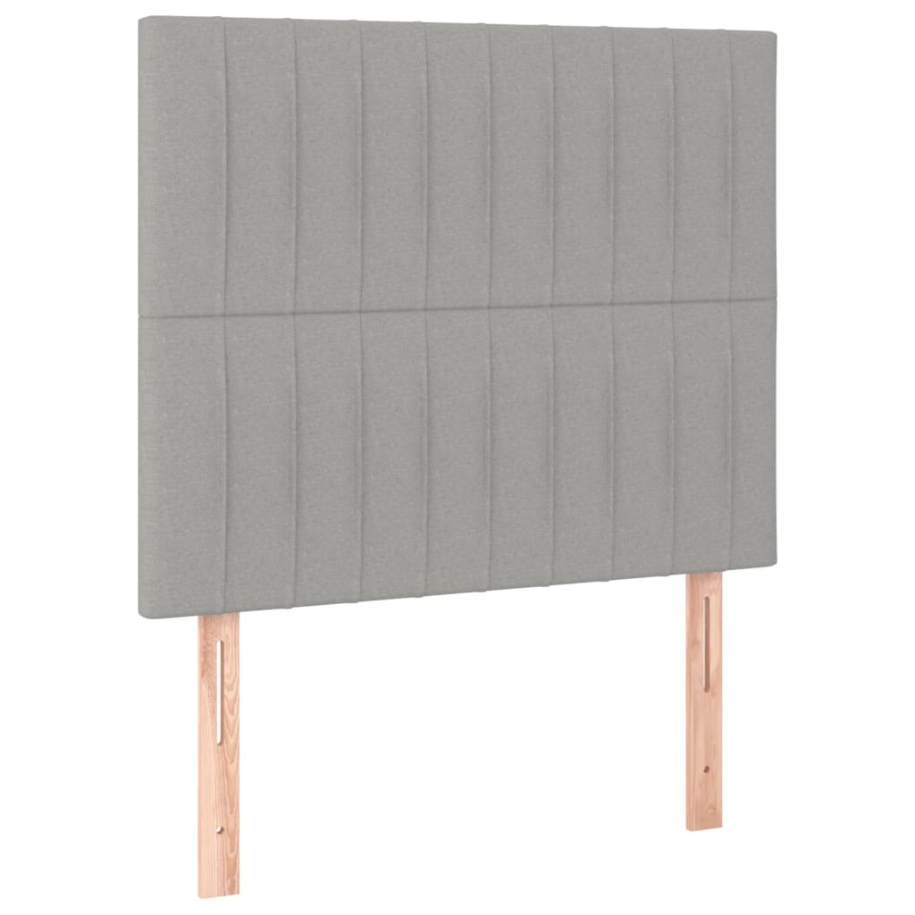vidaXL Κρεβάτι Boxspring με Στρώμα & LED Αν.Γκρι 90x200 εκ. Υφασμάτινο