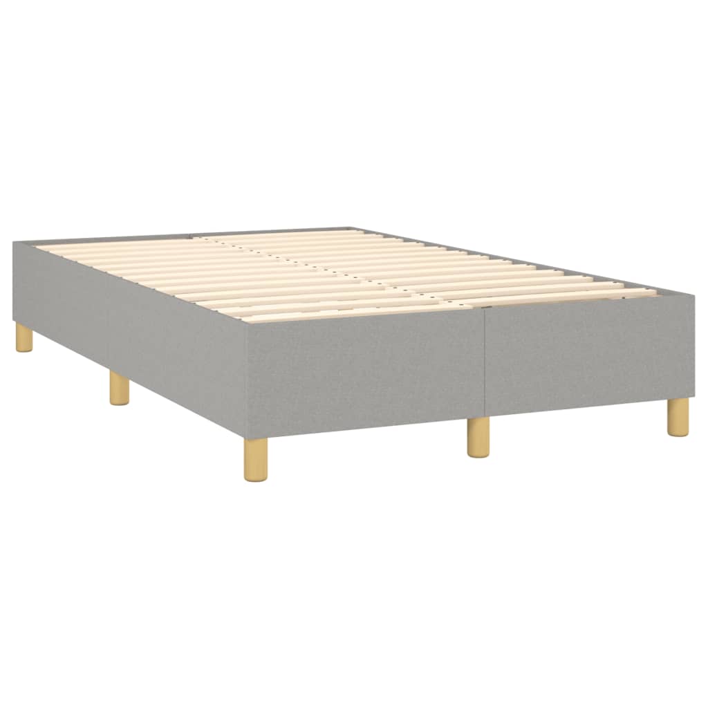 vidaXL Κρεβάτι Boxspring με Στρώμα & LED Αν.Γκρι 120x200 εκ Υφασμάτινο