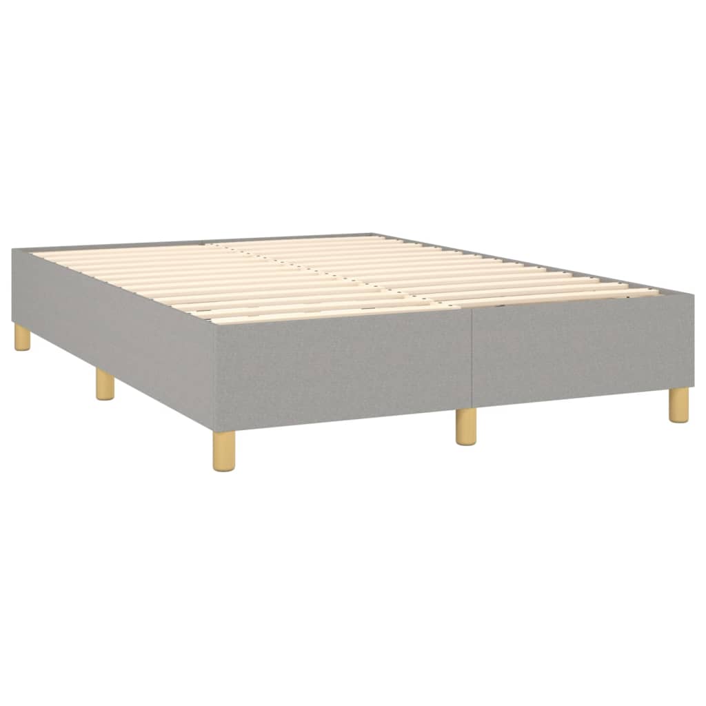 vidaXL Κρεβάτι Boxspring με Στρώμα & LED Αν.Γκρι 140x200εκ. Υφασμάτινο