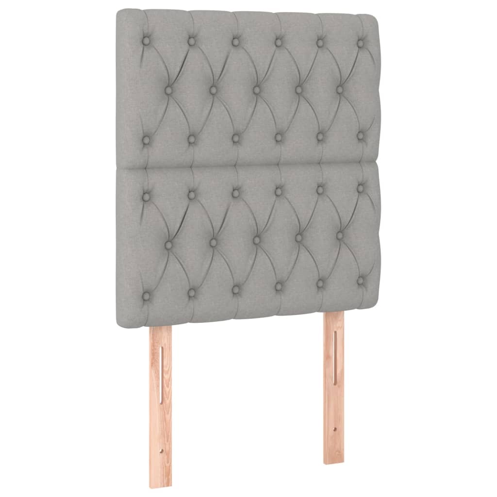 vidaXL Κρεβάτι Boxspring με Στρώμα & LED Αν.Γκρι 80x200 εκ. Υφασμάτινο