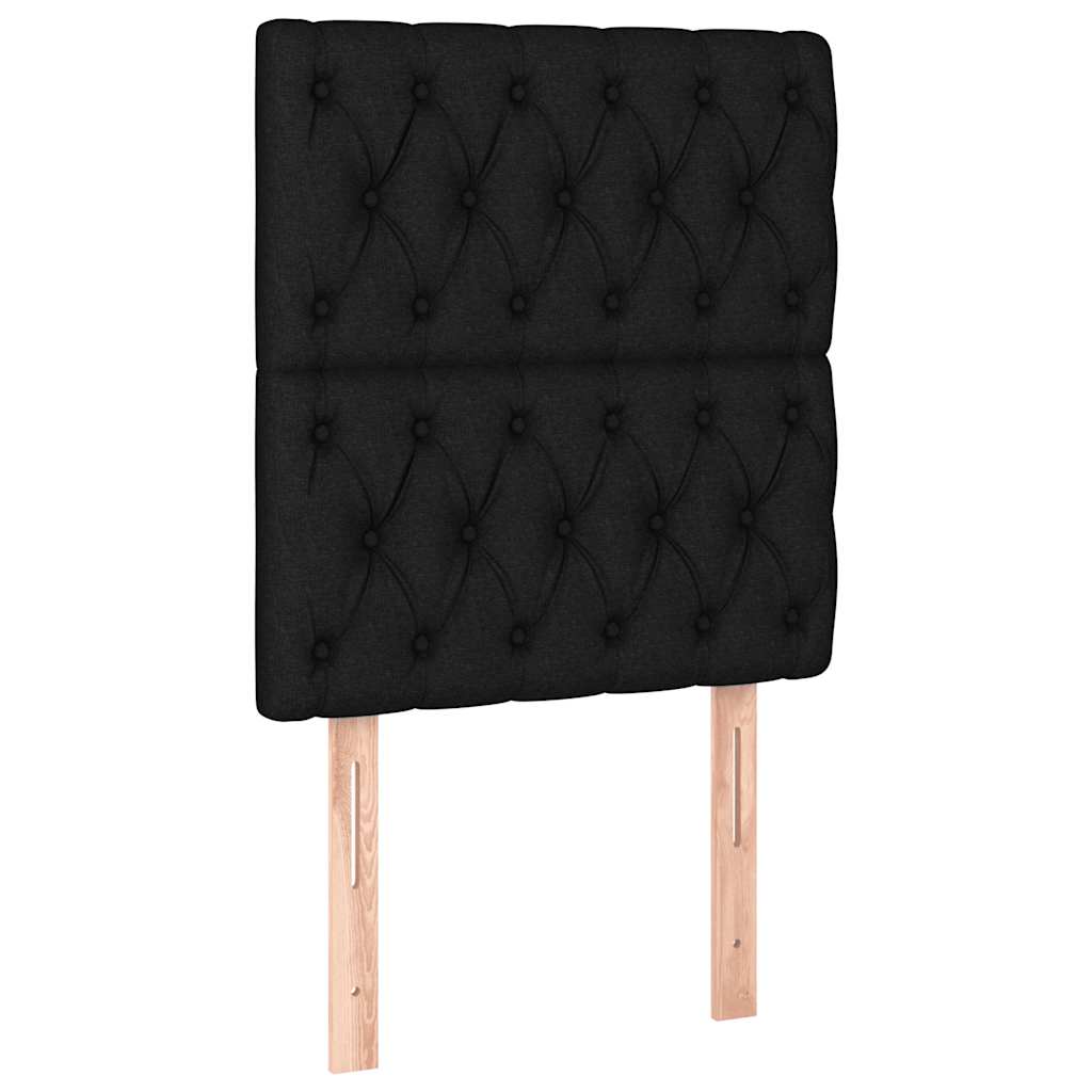 vidaXL Κρεβάτι Boxspring με Στρώμα & LED Μαύρο 80x200 εκ. Υφασμάτινο