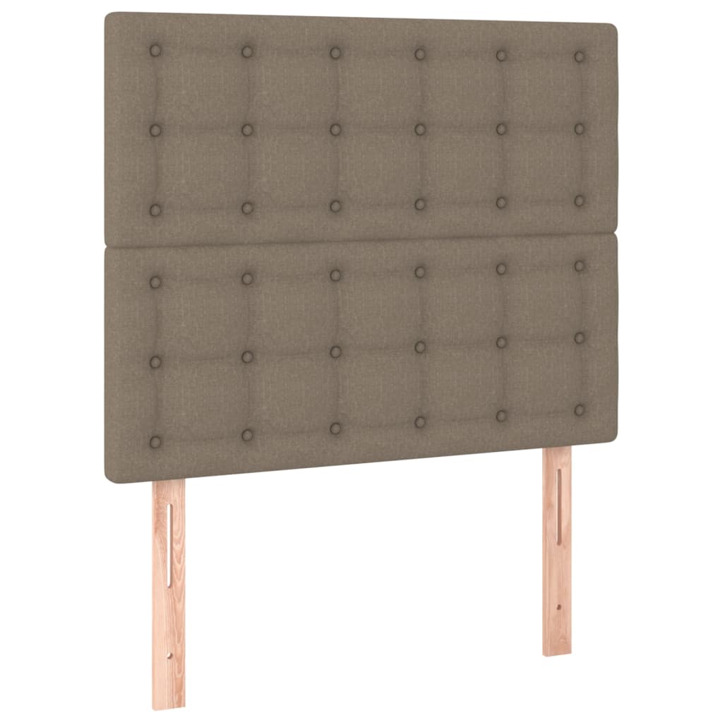 vidaXL Κρεβάτι Boxspring με Στρώμα & LED Taupe 90x190 εκ. Υφασμάτινο