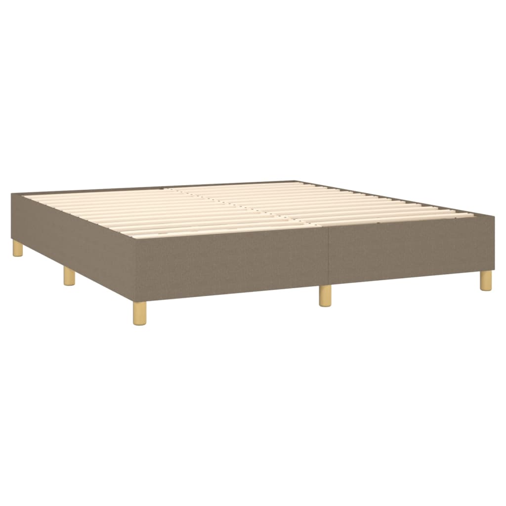 vidaXL Κρεβάτι Boxspring με Στρώμα & LED Taupe 160x200 εκ. Υφασμάτινο
