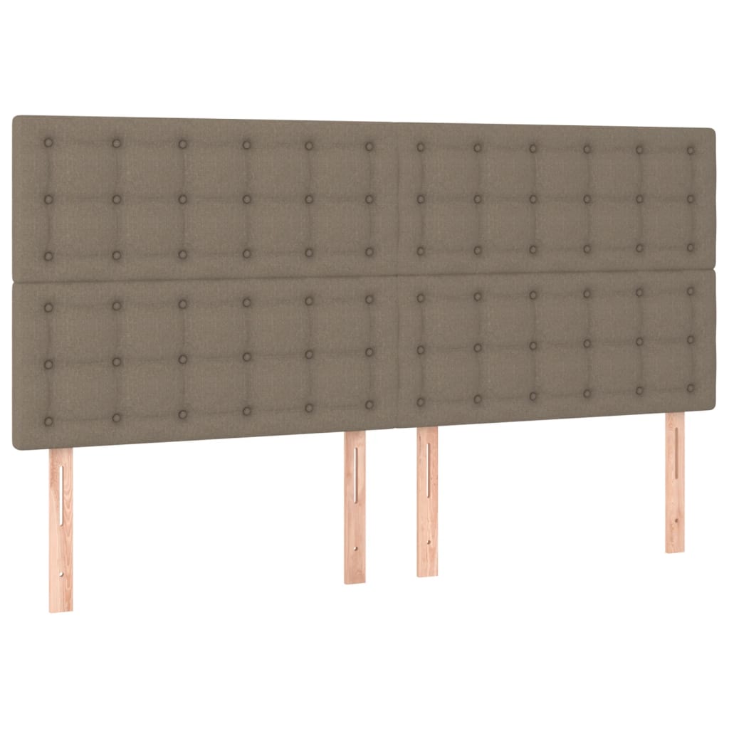 vidaXL Κρεβάτι Boxspring με Στρώμα & LED Taupe 160x200 εκ. Υφασμάτινο