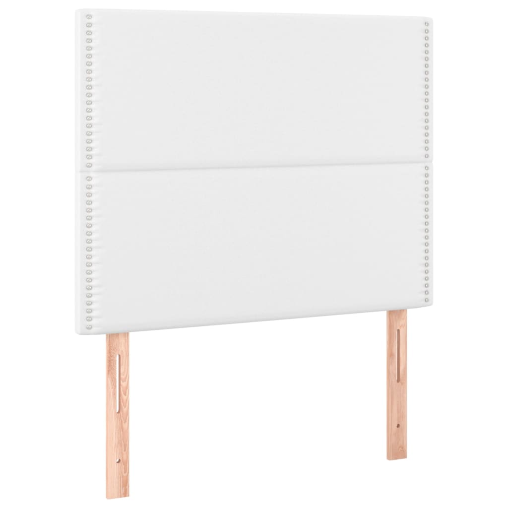 vidaXL Κρεβάτι Boxspring με Στρώμα & LED Λευκό 120x200 εκ. Συνθ. Δέρμα