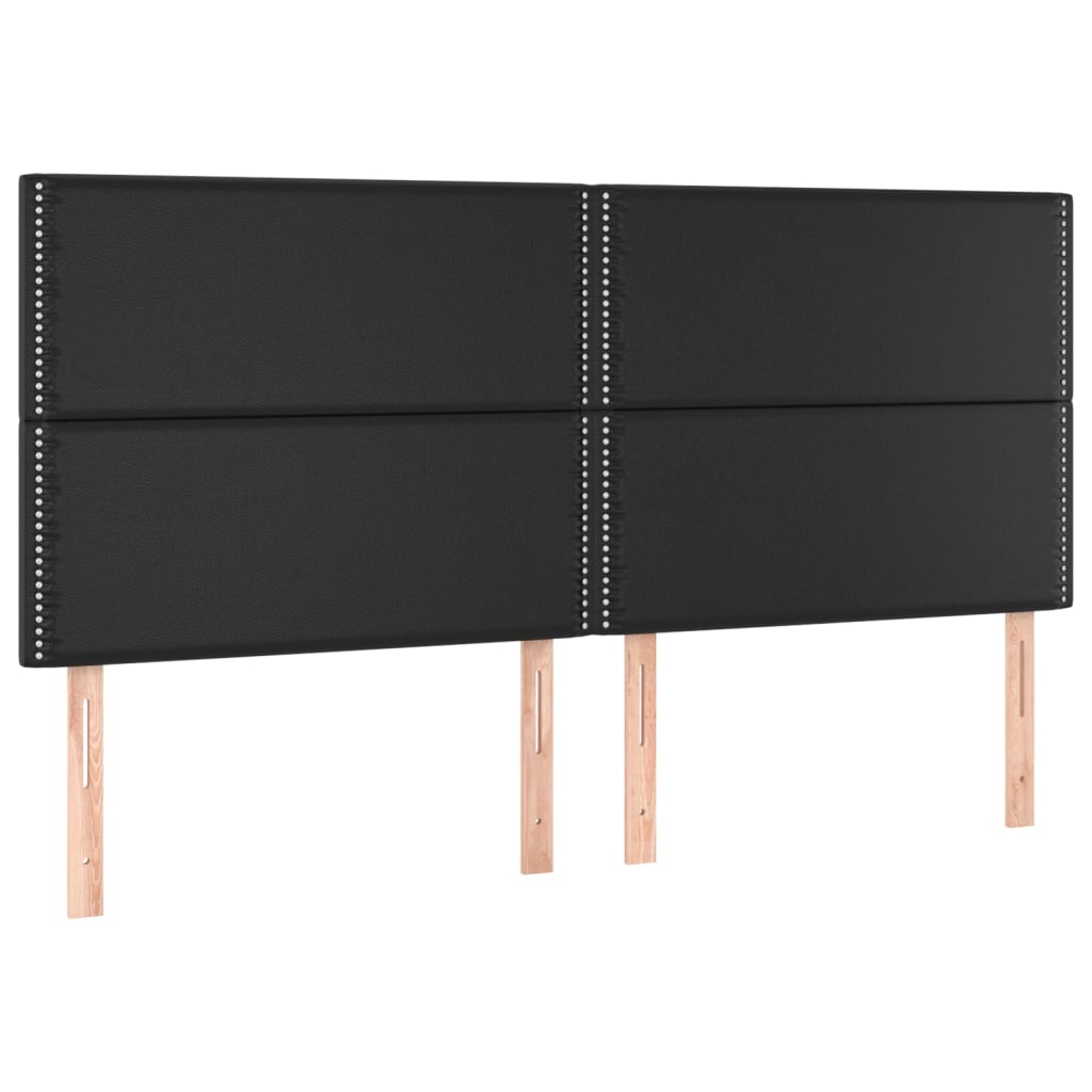 vidaXL Κρεβάτι Boxspring με Στρώμα & LED Μαύρο 200x200 εκ. Συνθ. Δέρμα