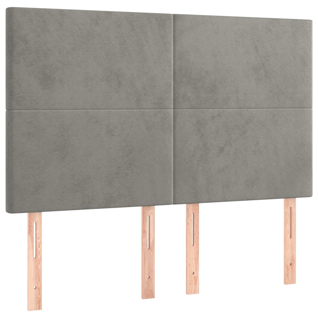 vidaXL Κρεβάτι Boxspring με Στρώμα&LED Αν. Γκρι 140x190 εκ. Βελούδινο