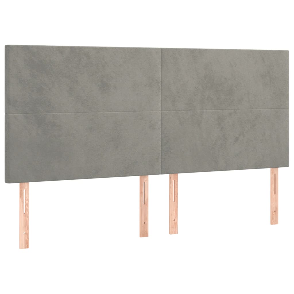 vidaXL Κρεβάτι Boxspring με Στρώμα & LED Αν.Γκρι 180x200 εκ. Βελούδινο