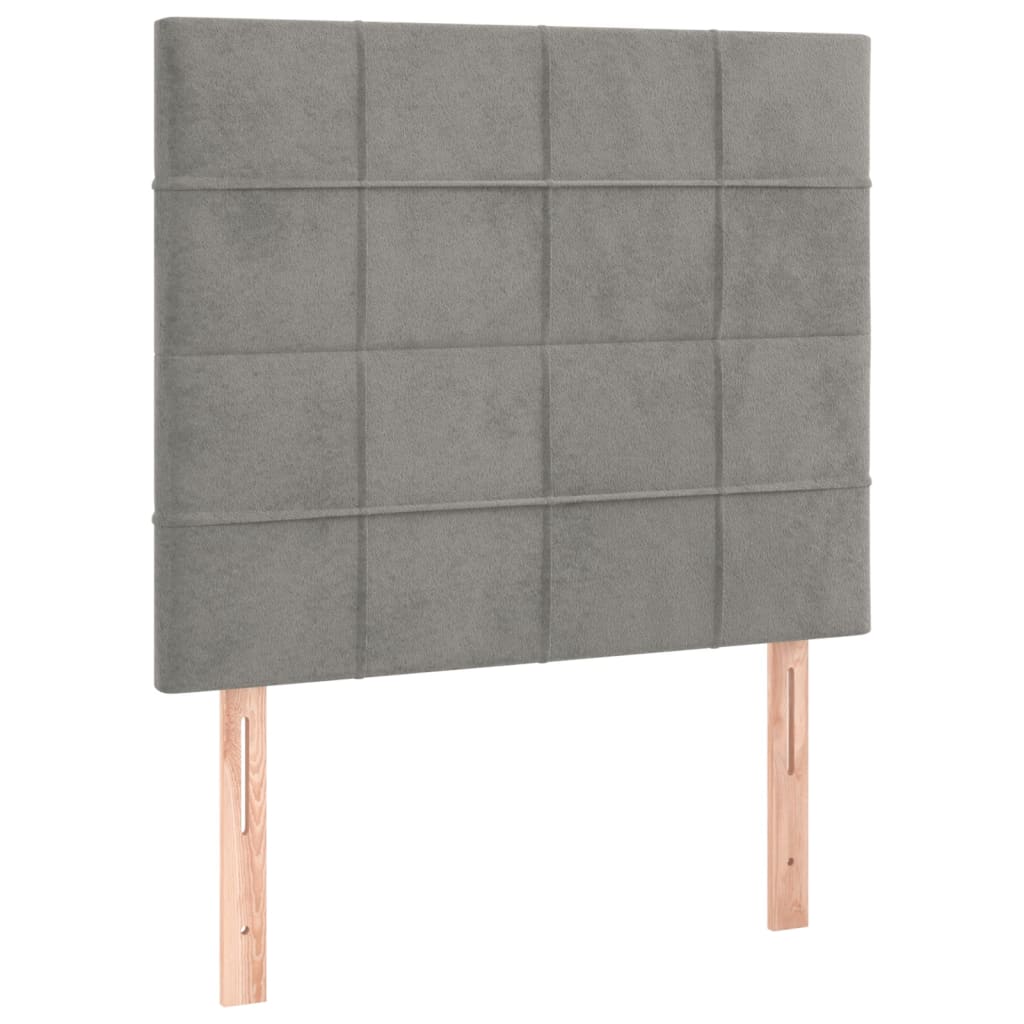 vidaXL Κρεβάτι Boxspring με Στρώμα & LED Αν.Γκρι 120x200 εκ. Βελούδινο