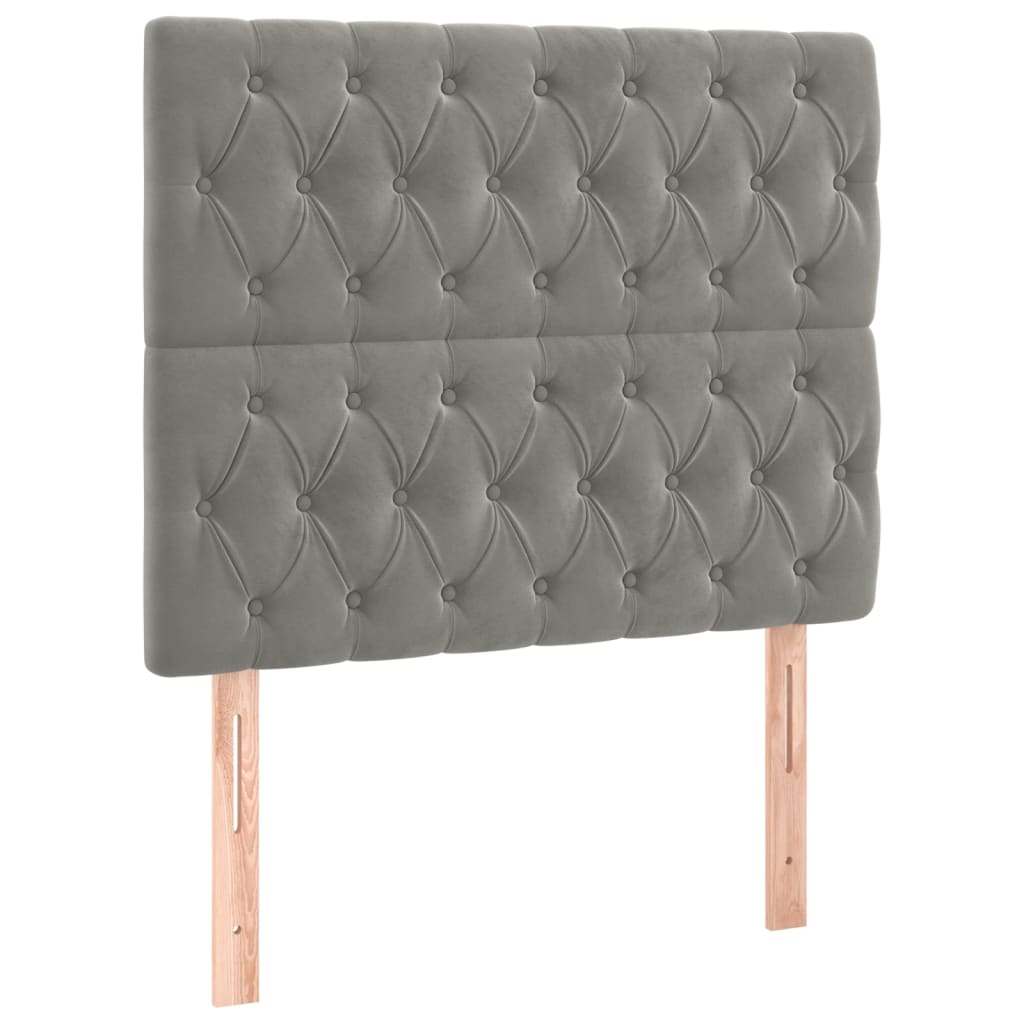 vidaXL Κρεβάτι Boxspring με Στρώμα & LED Αν.Γκρι 120x200 εκ. Βελούδινο