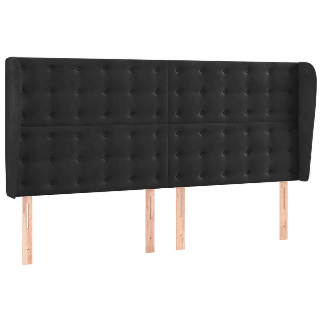 vidaXL Κρεβάτι Boxspring με Στρώμα & LED Μαύρο 160x200 εκ. Βελούδινο