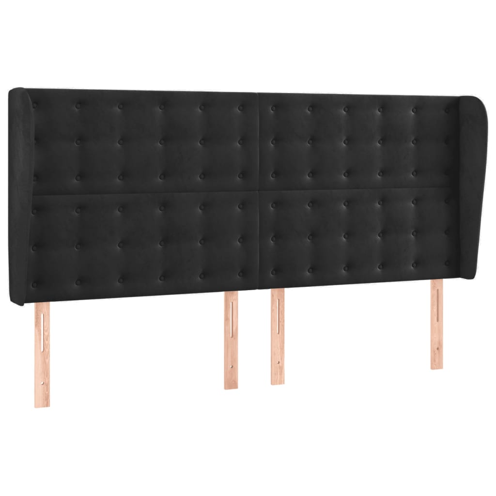 vidaXL Κρεβάτι Boxspring με Στρώμα & LED Μαύρο 180x200 εκ. Βελούδινο